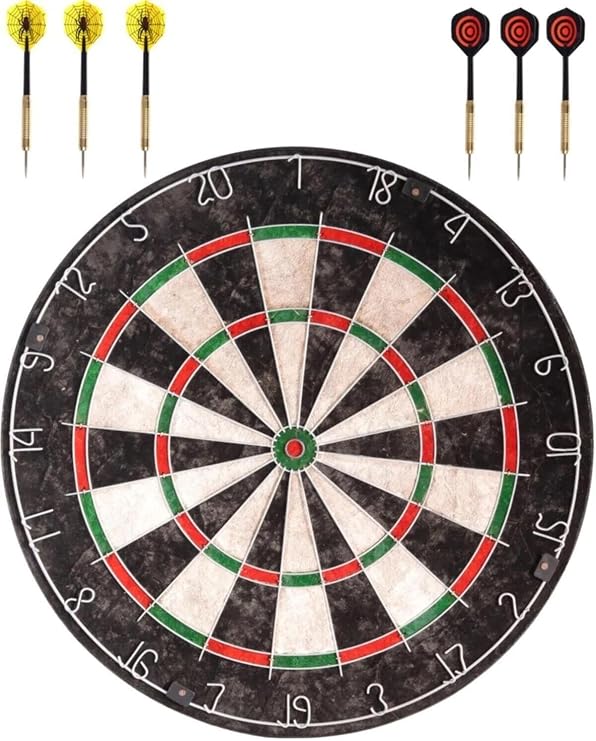 Delta Profesyonel Sisal Dart Seti 45 Cm (18 İnç) Büyük Boy + 6 Dart Oku (18 Gr) Hedef Tahtası