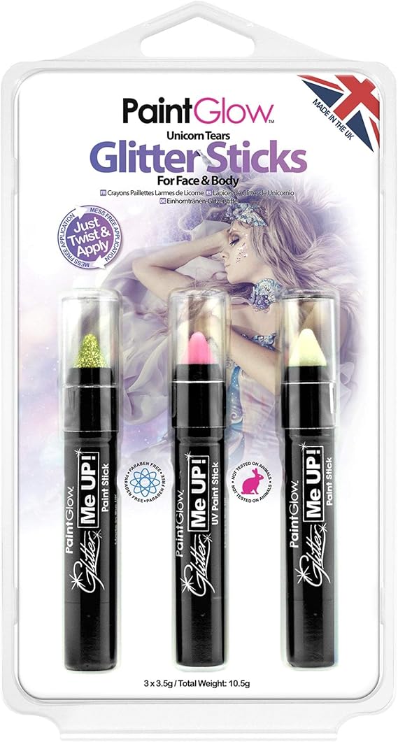 PaintGlow Unicorn Tears Glitter Sticks for Face and Body