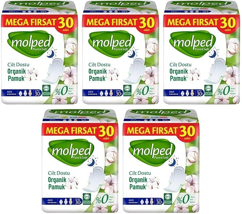 Molped Pure Soft Mega Fırsat Gece Ultra 30'lu 5 Paket