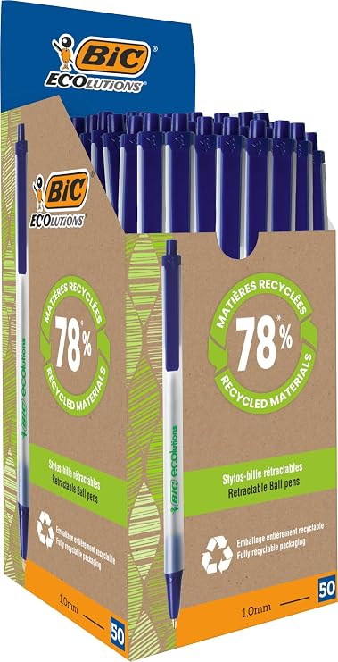BiC Ecolutions Clic Stic (Recycled) Blue (Box 50)