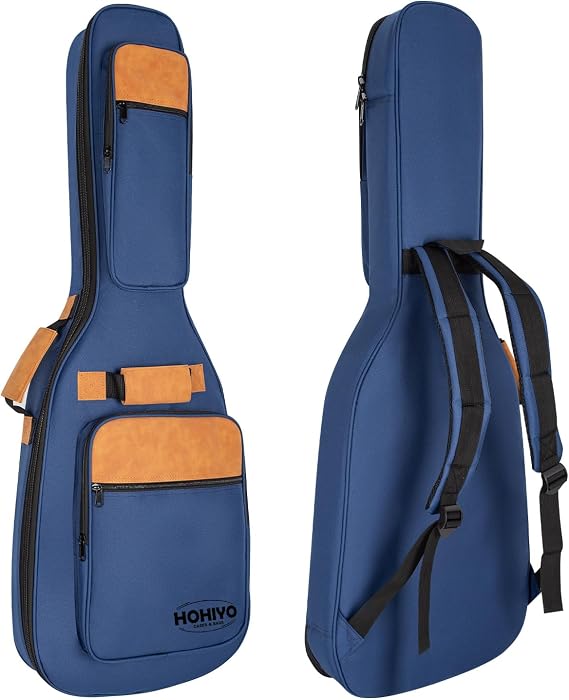 Electric Guitar Bag 41 Inch – Waterproof Padded Gig Case with 2.2cm Thick Foam, Detachable Neck Support & Large Music Pocket, Fits 39" Electric Guitars for Daily Practice and Travel – Navy Blue
