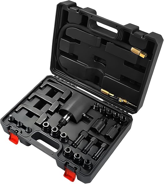 Pneumatic Injector Puller Set for Diesel Injector Pulling Tool, Diesel Injector Puller Kit (24 pcs)