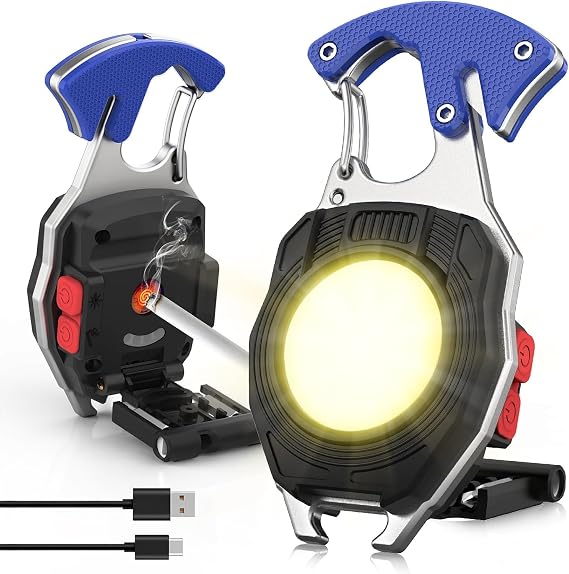 Mini el feneri, COB anahtarlık, el feneri, 7 modlu, USB şarj edilebilir çalışma lambası, 800 lümen, çok fonksiyonlu, taşınabilir, acil durum Kamp Feneri Çok Fonksiyonlu Fener [Enerji Sınıfı A+++]