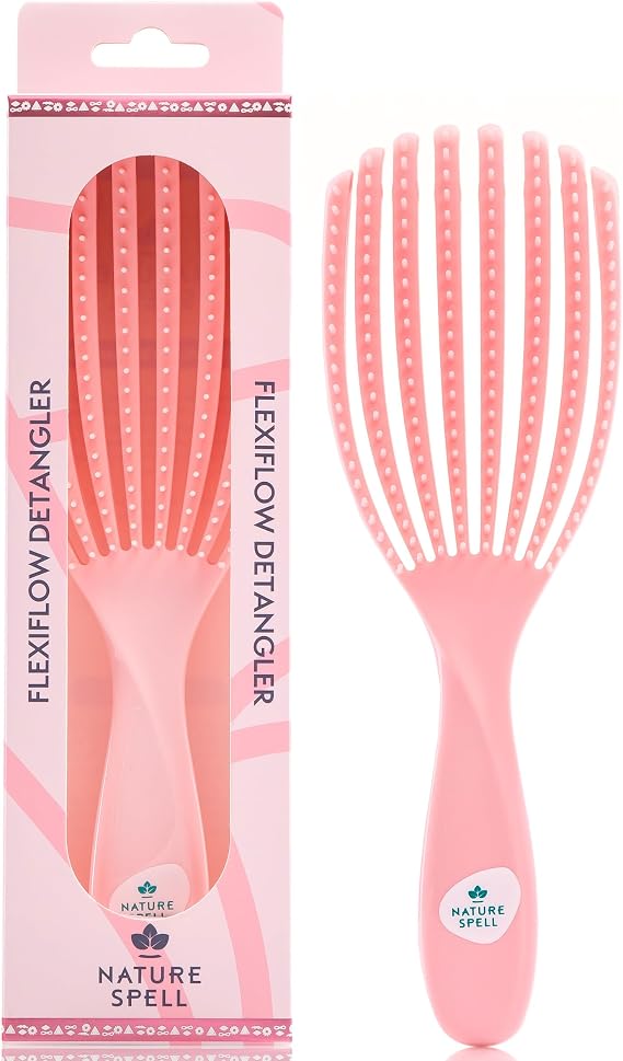 Nature Spell FlexiFlow Detangling Hair Brush, for All Hair Types, Pink