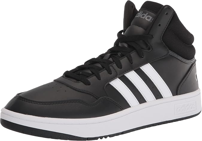 adidas Men's Hoops 3.0 Mid Basketball Shoe, Black/White/Grey, 11 | Casual Shoes