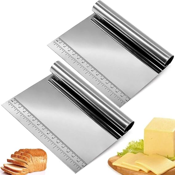 Jouis Hamur Kesici Çelik,Metal Hamur Sıyrıcı,Pasta Sıyırma Aparatı,Hamur Dilimleyici,Pasta Ve Pastacılık İçin Çelik Şekillendirici Ve Hamur Porsiyonlayıcı