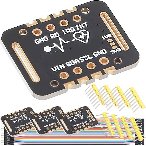 MAX30102 Heart Rate Sensor Module Pulse Detection Blood Oxygen Concentration Detection board with Cable Compatible for Arduino for STM32,pack of 4