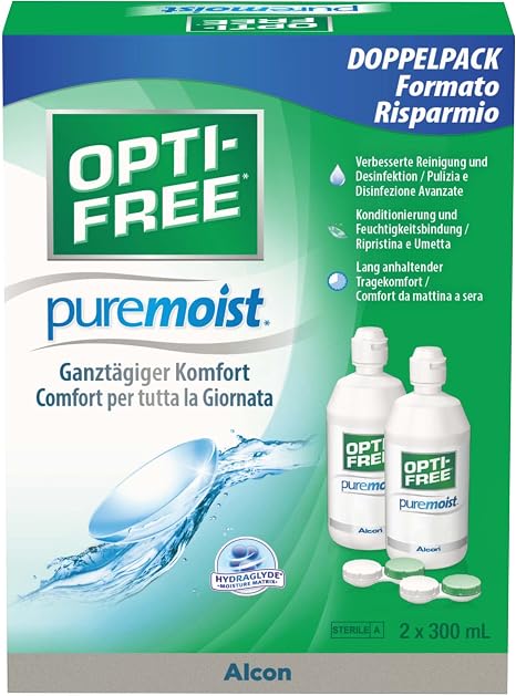 Opti-Free PureMoist contact lens care solution supply pack 2 x 300 ml