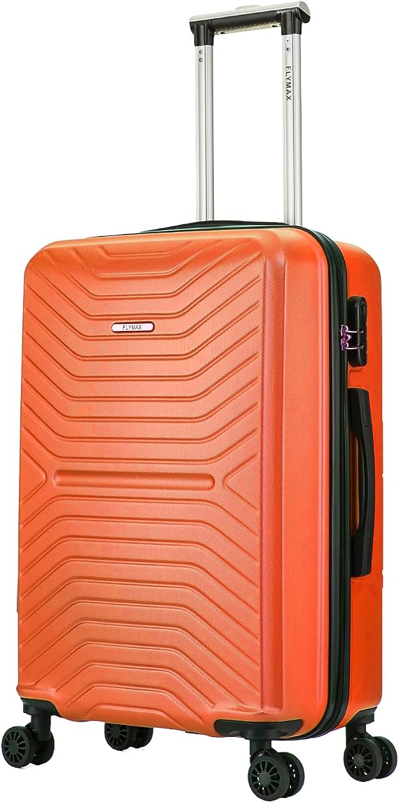 FLYMAX 24" Medium Suitcase 4 Wheel Lightweight Luggage Hard Shell ABS Travel Case Hold Check in Fits 15kg - 20kg Medium Size + 3 Digit Lock + Telescopic Handle 69 Litre Capacity