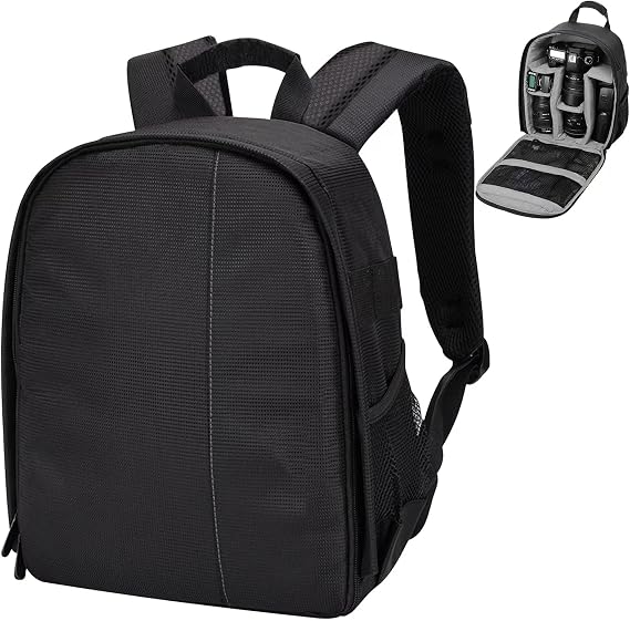 Camera Backpack Professional Camera Bag for DSLR/SLR Mirrorless Camera, Photography Backpack Case for Women Men Photographers, Camera Case Compatible with Canon Nikon Sony Digital Lens (Grey)