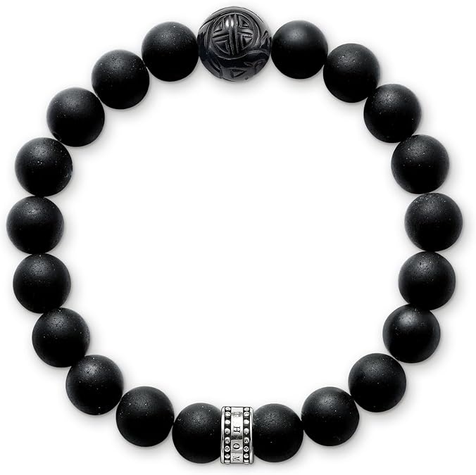 THOMAS SABO A1085-023-11 Unisex Bracelet Rebel at Heart Obsidian Black 925 Sterling Silver