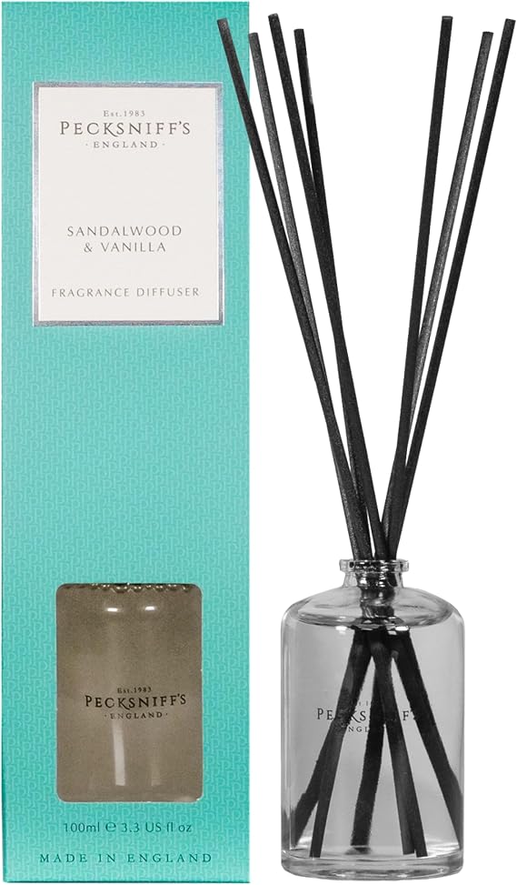 Pecksniff’s Reed Diffuser for Home, Sandalwood & Vanilla, 100 ml