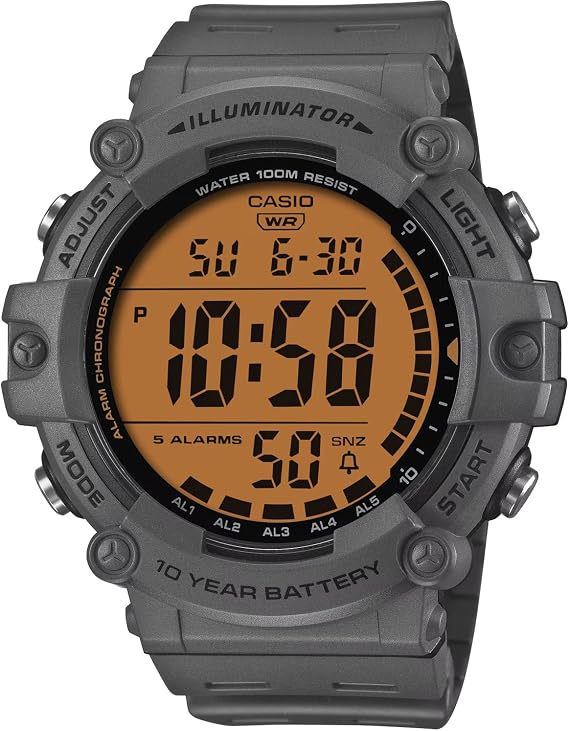 Casio AE-1500WHC-8AV Standard Digital Wristwatch Men's Cheap Casio Chippukashi Dark Gray Orange LCD Overseas Model