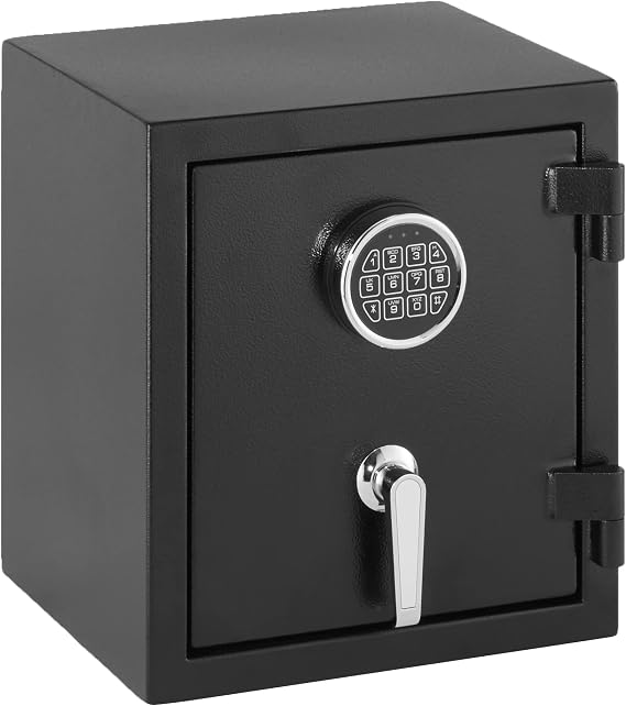 Amazon Basics Fire Resistant Security Safe with Programmable Electronic Keypad, 23.5 l, Black, 36 cm W x 31 cm D x 40 cm H