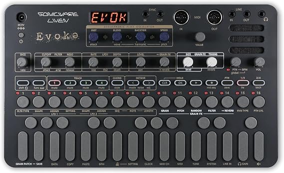 Sonicware LIVEN Evoke [Acoustronic Ambient Synthesizer] 34 Instruments Granular Grain FX Flux Oscillator 10 Reverbs 6 Effects 4-Track Sequencer Chord & Arpeggiator Modes