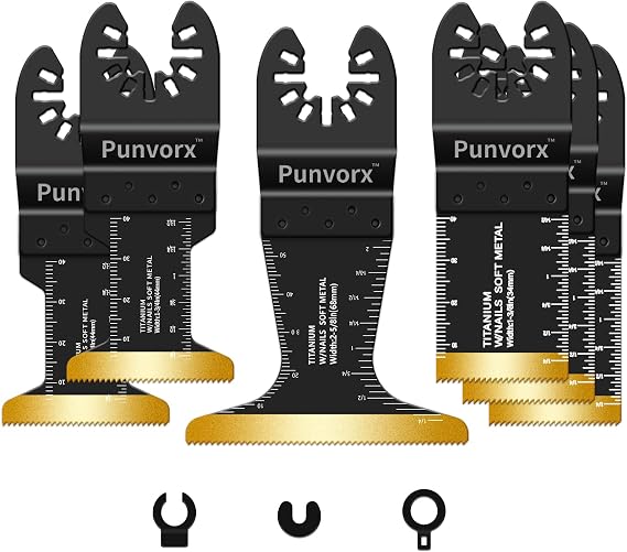 6 Pcs Titanium Multi Tool Blades, Extra Long & Wide