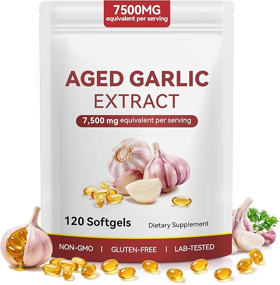 Odourless Aged Garlic Extract Capsules, 7500mg Garlic Supplement Softgels