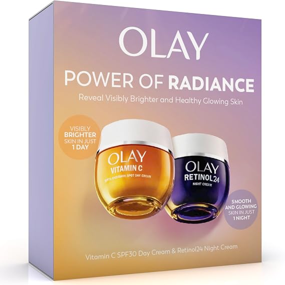 Olay Radiance Renewal Giftset: Vit C SPF30 Day Cream + Retinol 24 Night Cream