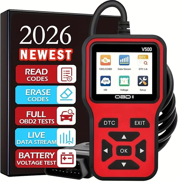 OBD2 Scanner, OBD2 Code Reader with Reset, Dtc, Data Stream, I/M Readiness, Clear Error Code, Diagnostic Machine for Checking Engine Light & Emissions Readiness