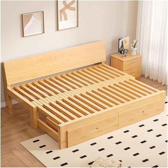 Sofa Bed Foldable Dual-purpose Sofa Bed, All Solid Wood Pull-out, Extendable(XXL)