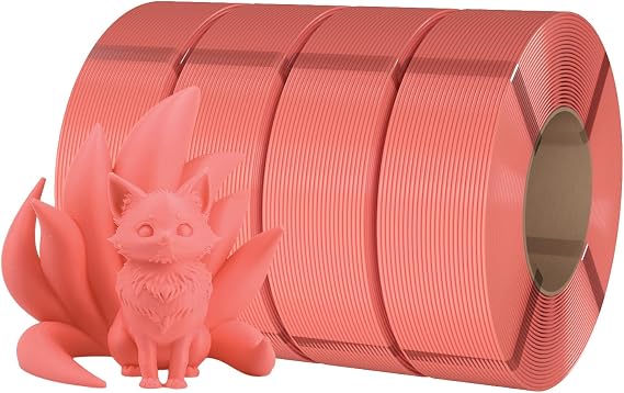 eSUN PLA Basic Refilament 1.75mm, 3D Printer Refill PLA for Fast Printing, 4KG Spoolless 3D Printing Filament, Pink