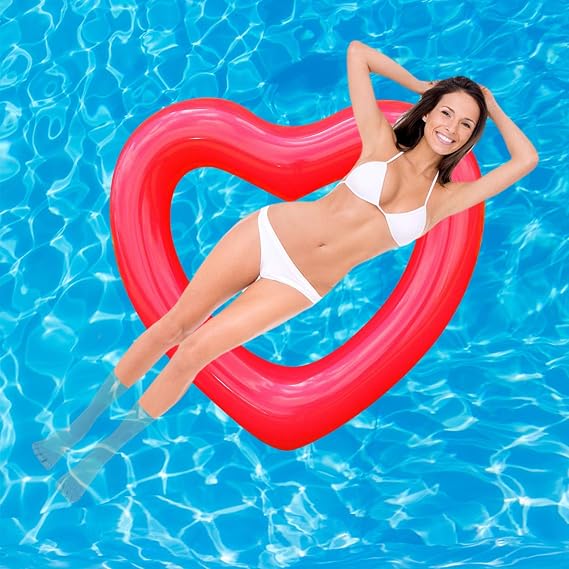 Heart pool floats, swimming ring, heart pool float, Heart Shaped Swimming Pool Float Loungers Tube, Water Fun Beach Party Toys for Kids, Adults.