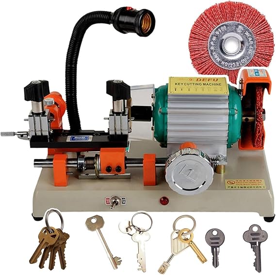 Key Cutting Machine Duplicator, 120W Manual Key Duplicator for Hollow, Wavy, Cylindrical Shapes, Precision Key Copy Tool