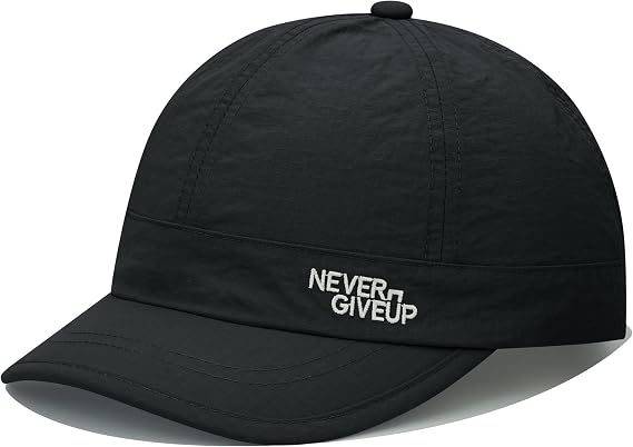 Clakllie Quick Dry Short Peak Cap for Men Lightweight Short Brim Baseball Cap Waterproof Golf Dad Hats Running Trucker Hat