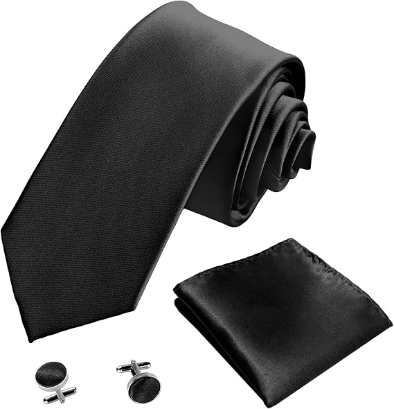 Men Ties, Classic Solid Satin Men's Neck Tie, Ties for men, Premium Classic Pure Color Neck Ties, Formal Neckties for Men, Wedding, Party, Business, Work, Prom, Celebration