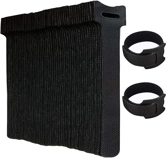 100 Pcs Cable Ties Reusable Hook and Loop Cable Straps Adjustable Tidy Fastening Strap Wire Management for Home & Office Accessories Headphones PC Wire USB Data Cables Organizer