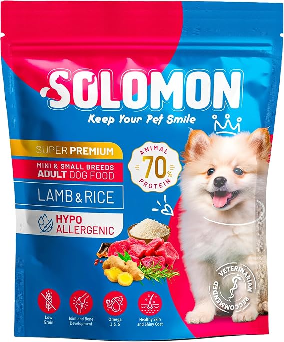 Solomon Yetişkin Ufak Irk Kuzu'lu Süper Premium Köpek Maması 1,5 kg Hipoalerjenik - Düşük Tahıllı - Ufak ve Mini Irk Köpekler İçin - Tüy Dökülmesi Önleyici - Minik Taneli Mama