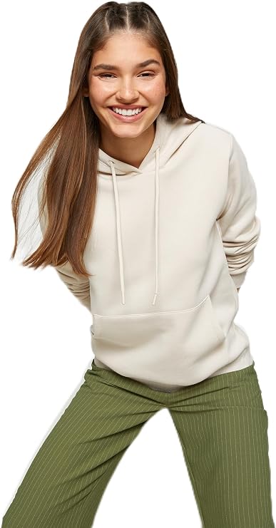Şardonlu Kapüşonlu Sweatshirt Kanguru Cepli Uzun Kollu