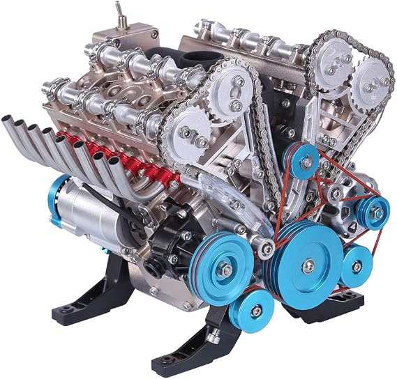 V8 Engine Model Kit for Adults, 1:3 Scale DIY Metal Mechanical Assembly Simulation Engine Model, STEM Educational Science Experiment Physics Project(500+PCS)