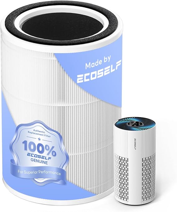 Replacement Filter for ECOSELF HAP604 Air Purifier, 3 in 1 Air Filter, Activated Carbon Filtration System, 1 Piece, White