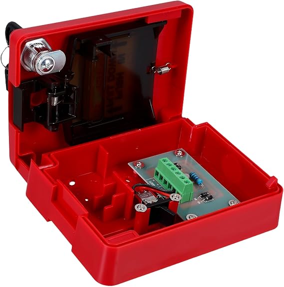 STOBAZA Emergency Stop Switch Manual Reset Fire Alarm Button Dc12-24V Sturdy Build for Wired Emergency Fire Alarm Panels