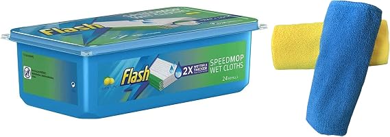 Generic Replacement for Flash | 24 Pack Flash Speed mop Hygiene Mop Refill Wet Cloths Refills Lemon Speed Simple | 5 Mopping Tips Recommended by ST&JJ