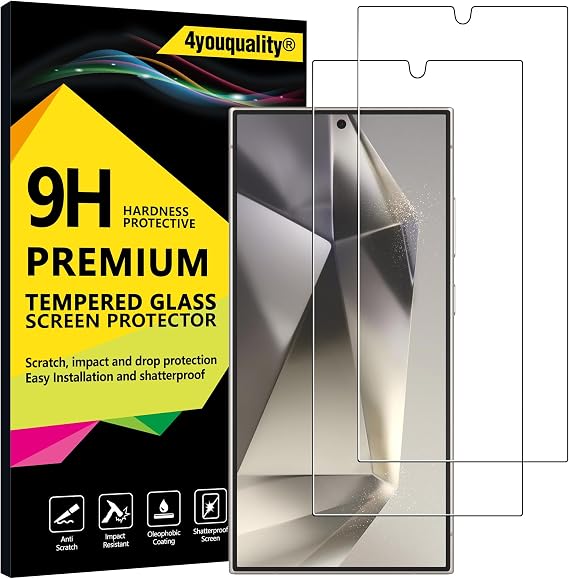 4youquality for Samsung Galaxy S24 Ultra Screen Protector, 2-Pack