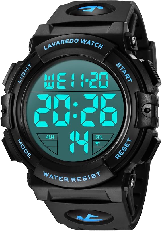 Men's Digital Sports Multifunction LED Display Outdoor Wristwatch, 01-blue, Stylish