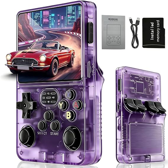 Handheld Retro Game Console, Support Massive Classic Video Games, Reliving the days of childhood, Portable Mini Gaming Console (Purple)