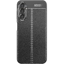 Ehr. Samsung Galaxy S23 FE Uyumlu Kamera Korumalı Deri Görünümlü Silikon Kılıf (Siyah, Samsung Galaxy S23 FE)