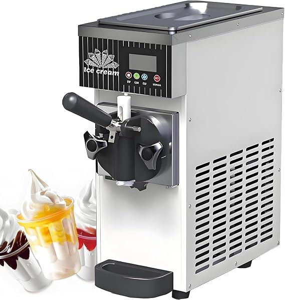 Soft Serve Ice Cream Maker Machine - Commercial Countertop Model, 450/750W Power, 2.5L/3.5L Capacity, Pre-Cooling, Auto Clean, LCD Touch Panel