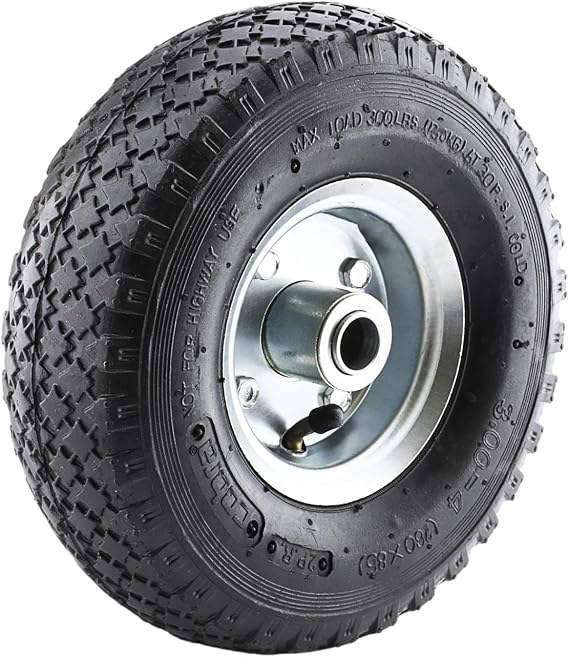 El Arabası Yük Taşıma Tekeri Siboplu Bilyeli Rulmanlı Havalı Dublex 260x80 mm Çelik Jant Tekerlek