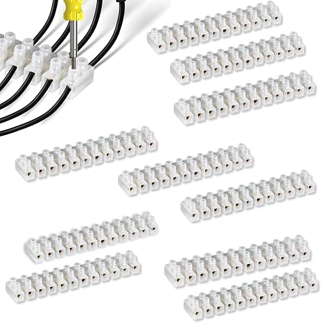 TECHZOCO Electrical Cable Connecting Strip, Cable Clema, Electrical Cable Splice, Cable Connection, Suitable for Section, Intensity 3A, Transparent, 4 mm, Pack of 10