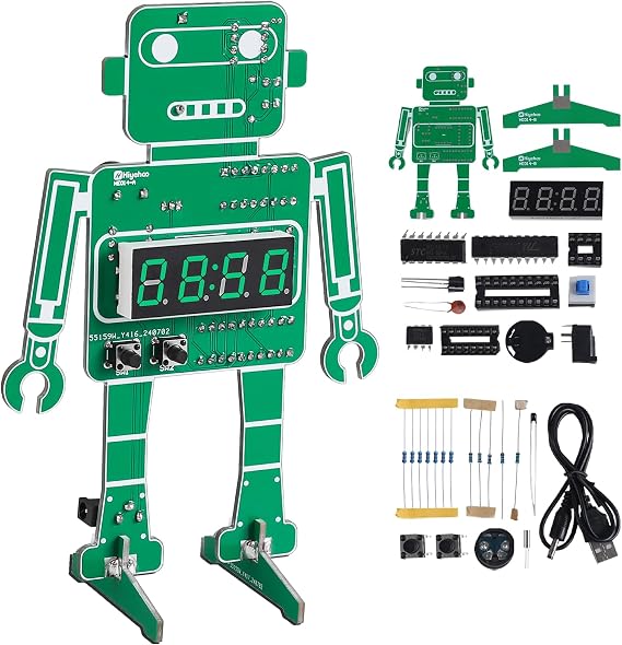 DIY Soldering Kit, Robot Digital Alarm Clock Electronics Project