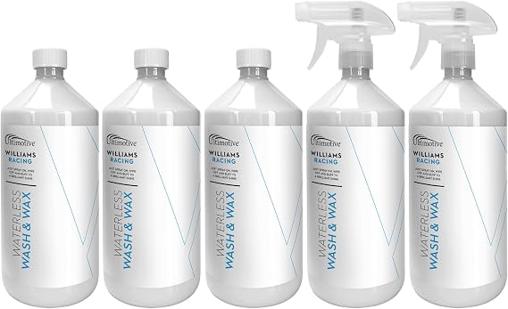 Williams Racing Waterless Wash and Wax 5 x 1L with 2 trigger sprays