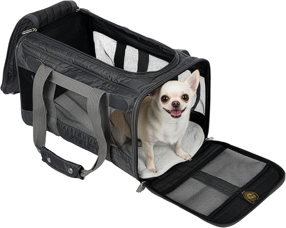 Sherpa Original Luxury Travel Pet Carrier, Airline Approved and  to Board, Charcoal Gray, Medium