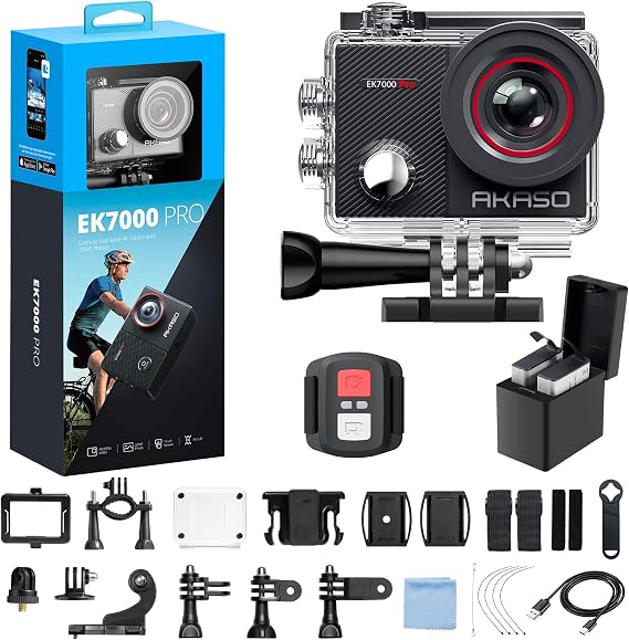 AKASO EK7000 Pro 4K Aksiyon Kamerasi - Dokunmatik Ekran - 40m Derinlik - Genis Acili