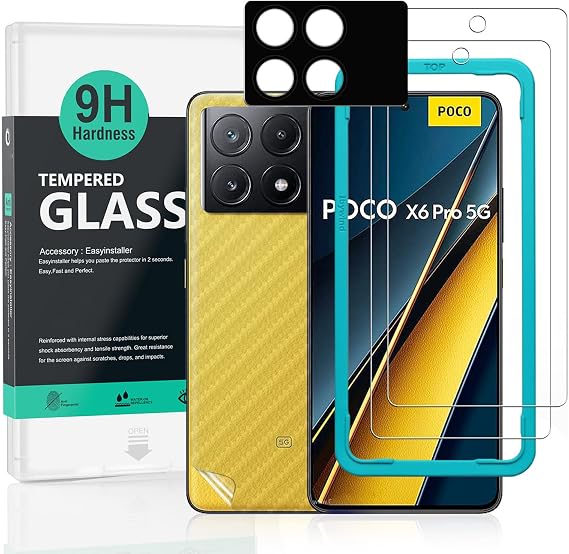 Ibywind 2 Pack Screen Protector For Xiaomi Poco X6 Pro 5G 6.67",9H Hardness Tempered Glass,With 1Pc Camera Lens Protector,Easy to Install