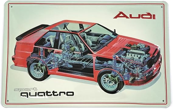 Audi A8-8985 Blechschild Sport Quattro 3D-Prägung Stahlblech Fahrzeug-Querschnitt