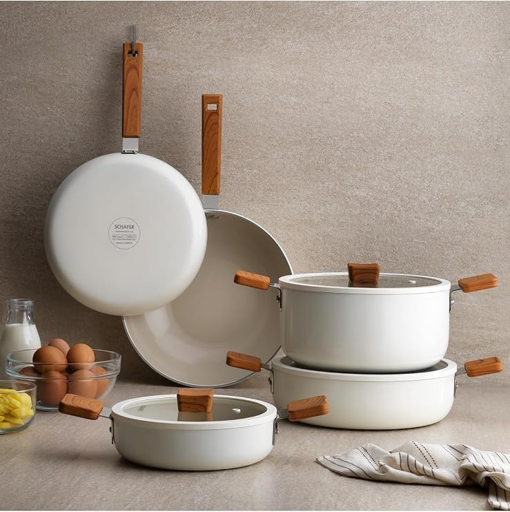Schäfer Ceramoni Seramik Basık Tencere 28 Cm-Krem